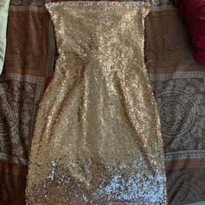 Rose gold sequin dress